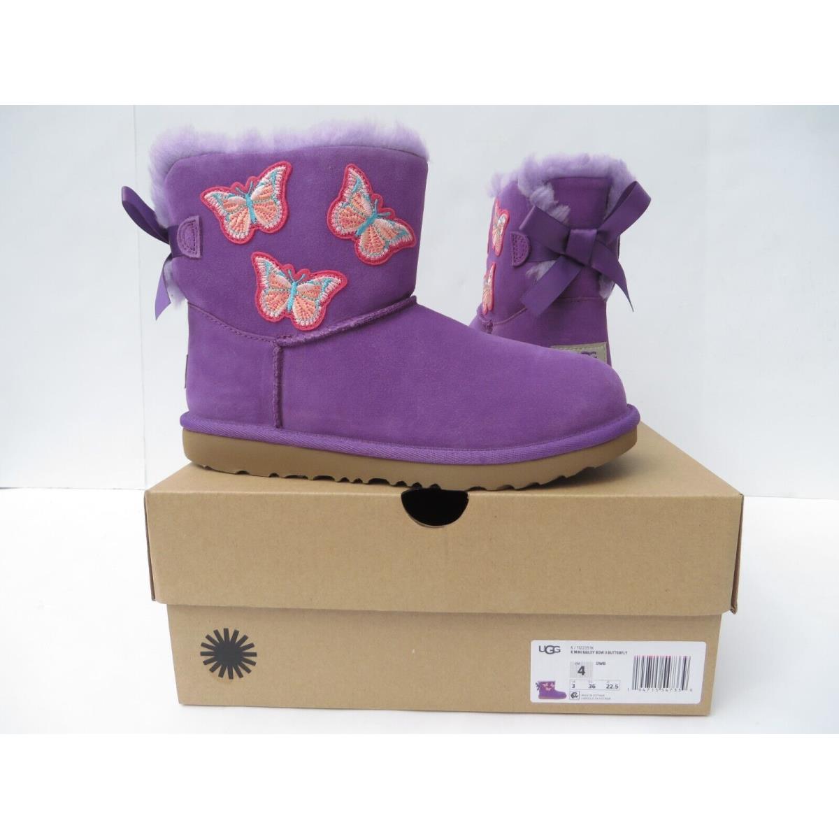 Ugg Australia Boots Kids 4 Mini Bailey Bow II Butterfly Dwb Purple