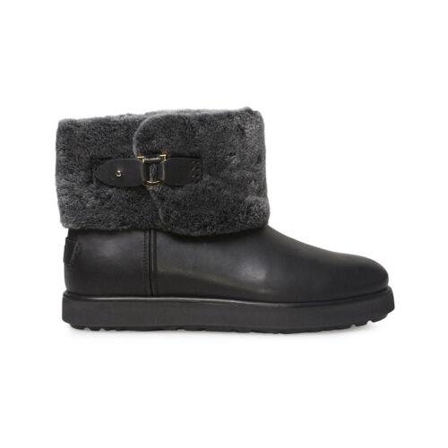 Ugg Classic Berge Mini Black Suede Waterproof Sheepskin Boots Size US 8.5