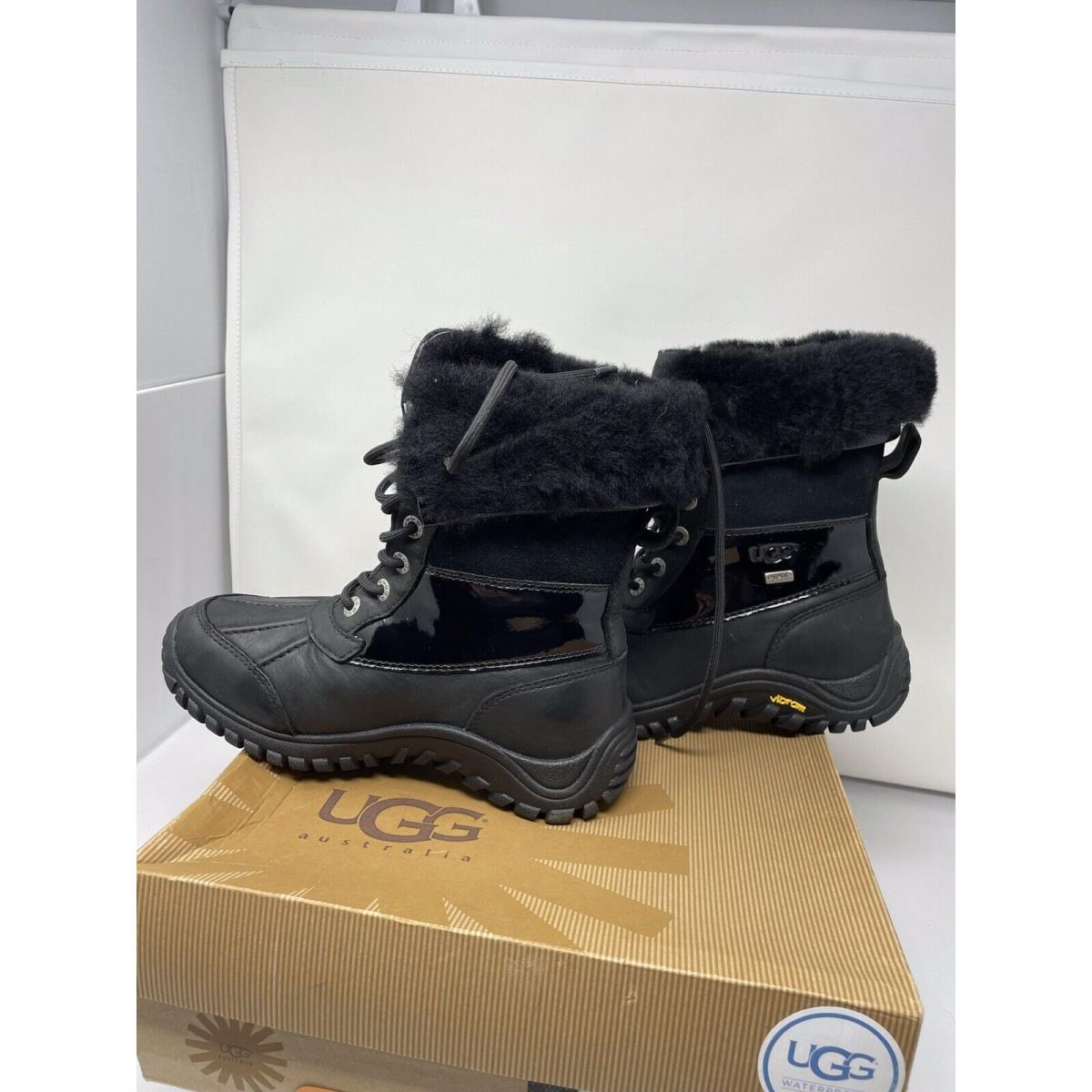 Ugg Adirondack ll Woman`s Sz 5 Black Sheepskin Waterproof Snow Boots 1002484