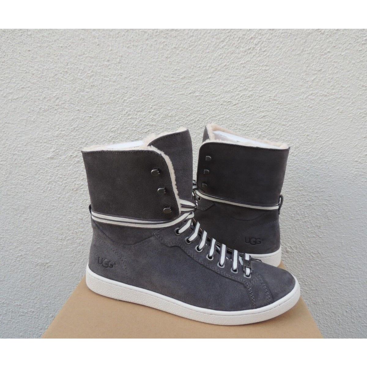 Ugg Starlyn Charcoal Sheepskin Sneaker High Top Ankle Boots US 6/ Eur 37