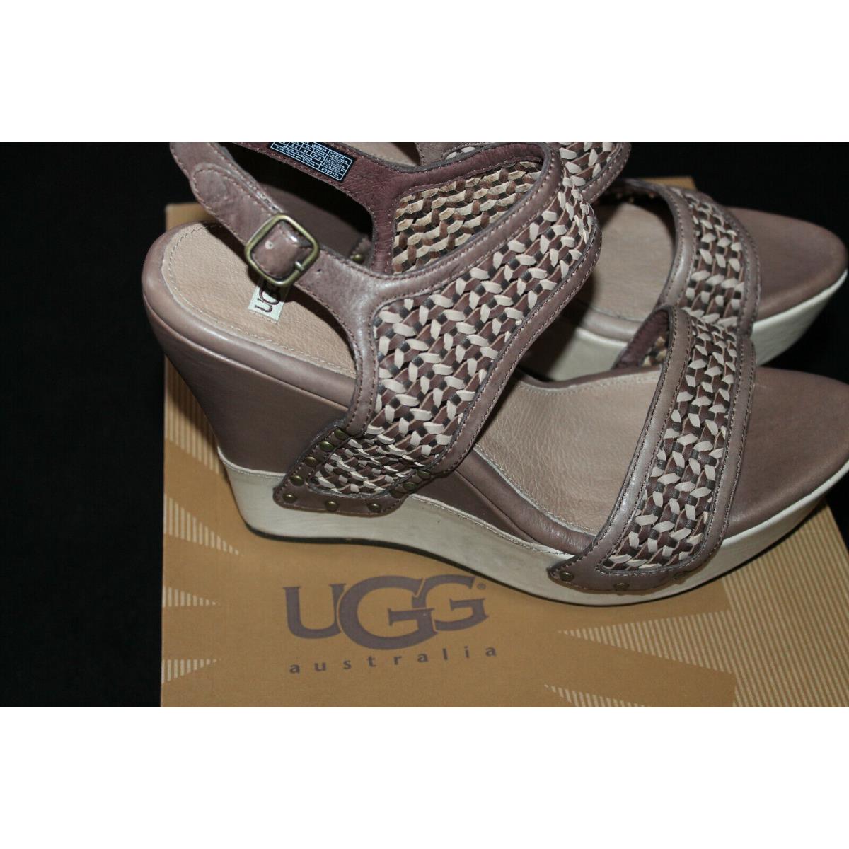 Ugg Womens Brown Tan Leather Assia Dress Summer Sandals Ladies Clogs US 10 EU 41