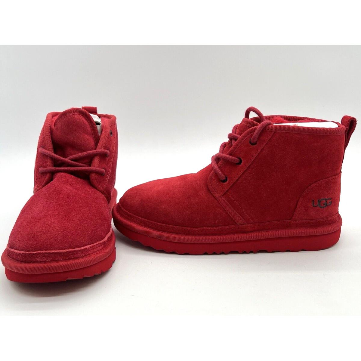 Ugg Kids Neumel II Fluff Chukka Boots Big Kids Sz 4 Suede Samba Red