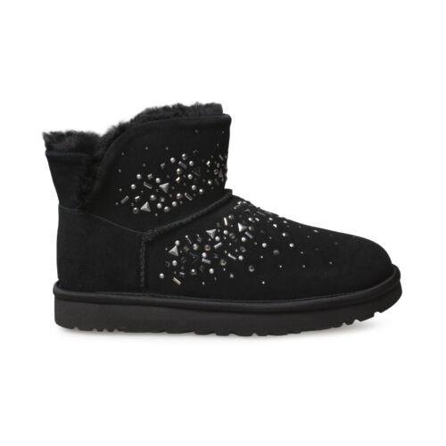 Ugg Classic Galaxy Bling Mini Black Suede Sheepskin Women`s Boots Size US 7