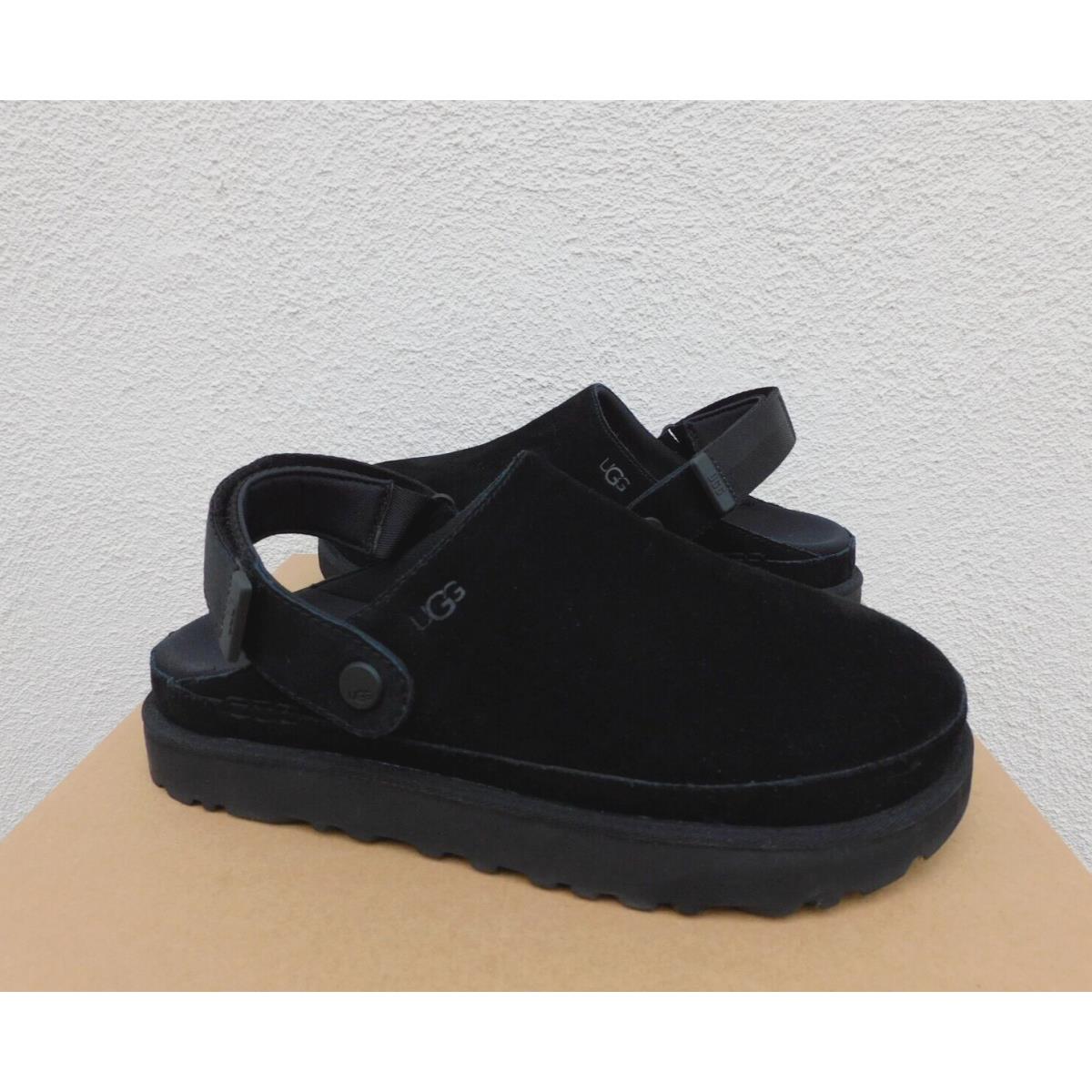 Ugg Black Goldenstar Clog Suede Platform Sandals Women US 5.5/ Eur 36.5