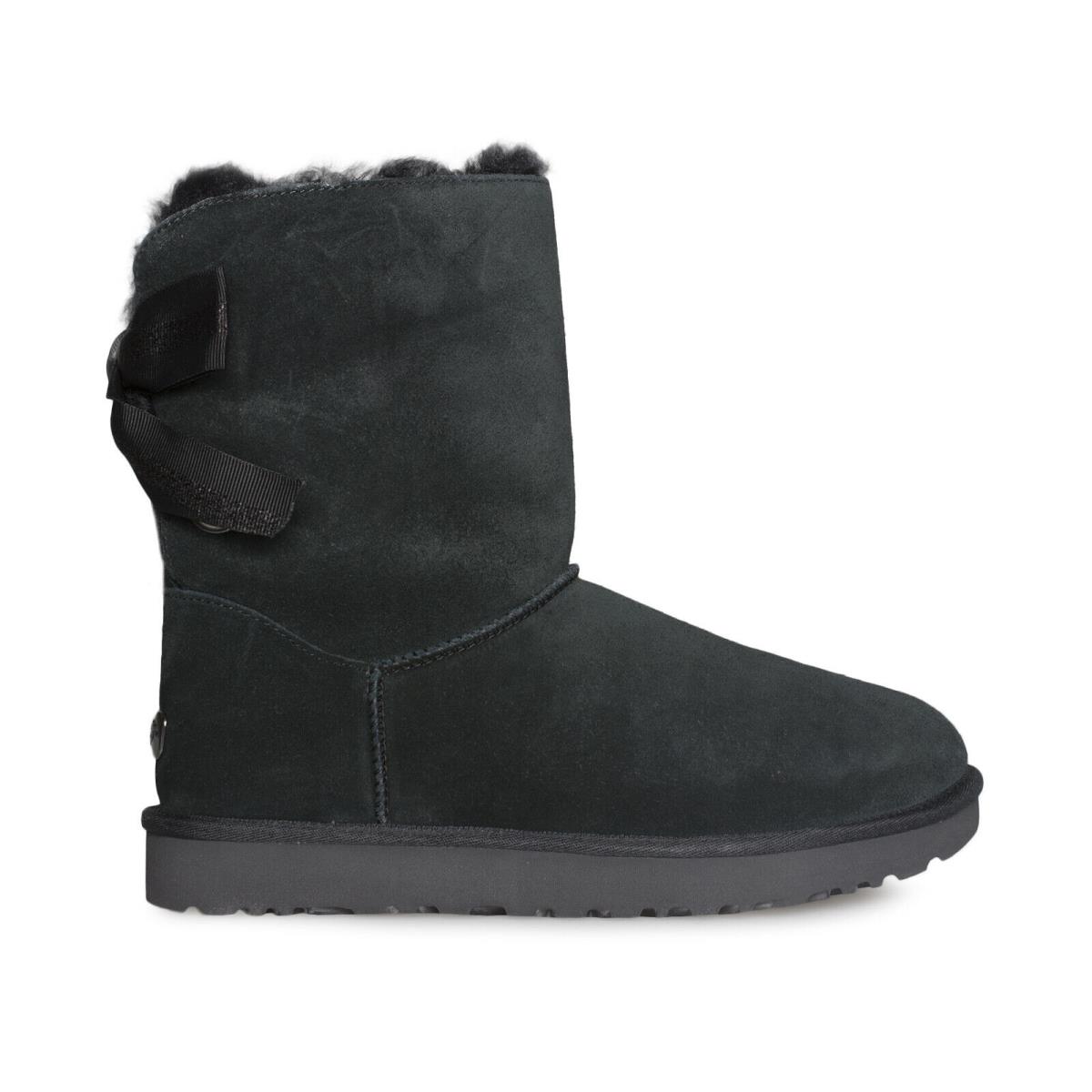 Ugg Customizable Bailey Bow Short Black Suede Women`s Boots Size US 7/UK 5