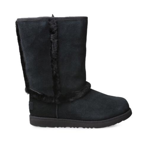 Ugg Hadley II WP Tall Black Leather Boots Size US Youth 6 Fit`s Women`s 8 - Black