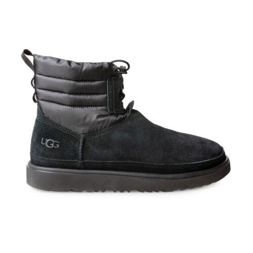 Ugg Classic Mini Lace UP Weather Black Leather Waterproof Men`s Boots Size US 8