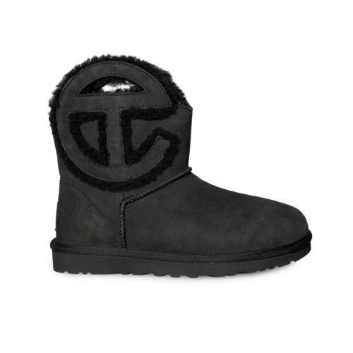 Ugg X Telfar Logo Mini Black Leather Sheepskin Men`s Boots Size US 6/UK 5