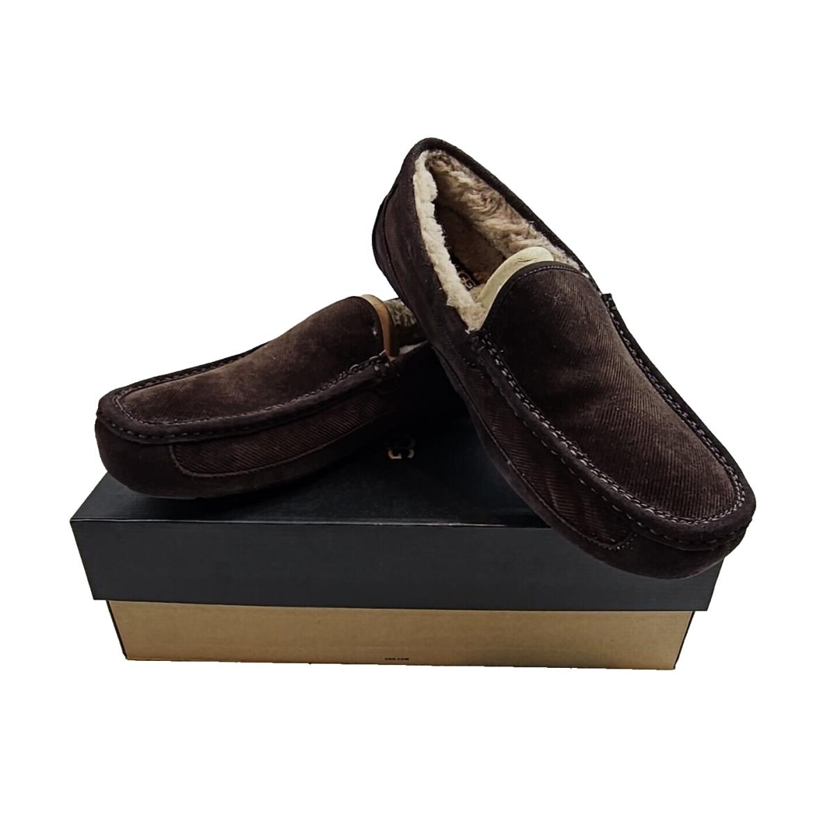 Ugg Slippers Men Sz 13 Ascot Corduroy II Rich Chocolate Brown Model 11225932