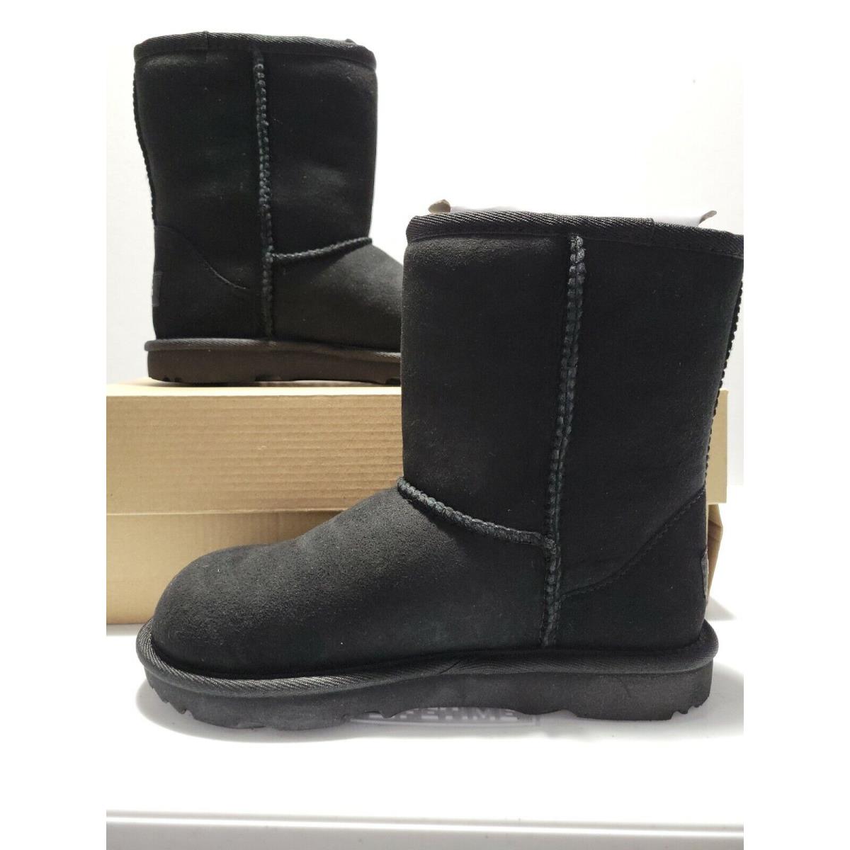 Ugg Kids Classic II Black Sheepskin Tall Boots Youth Kids Size 2