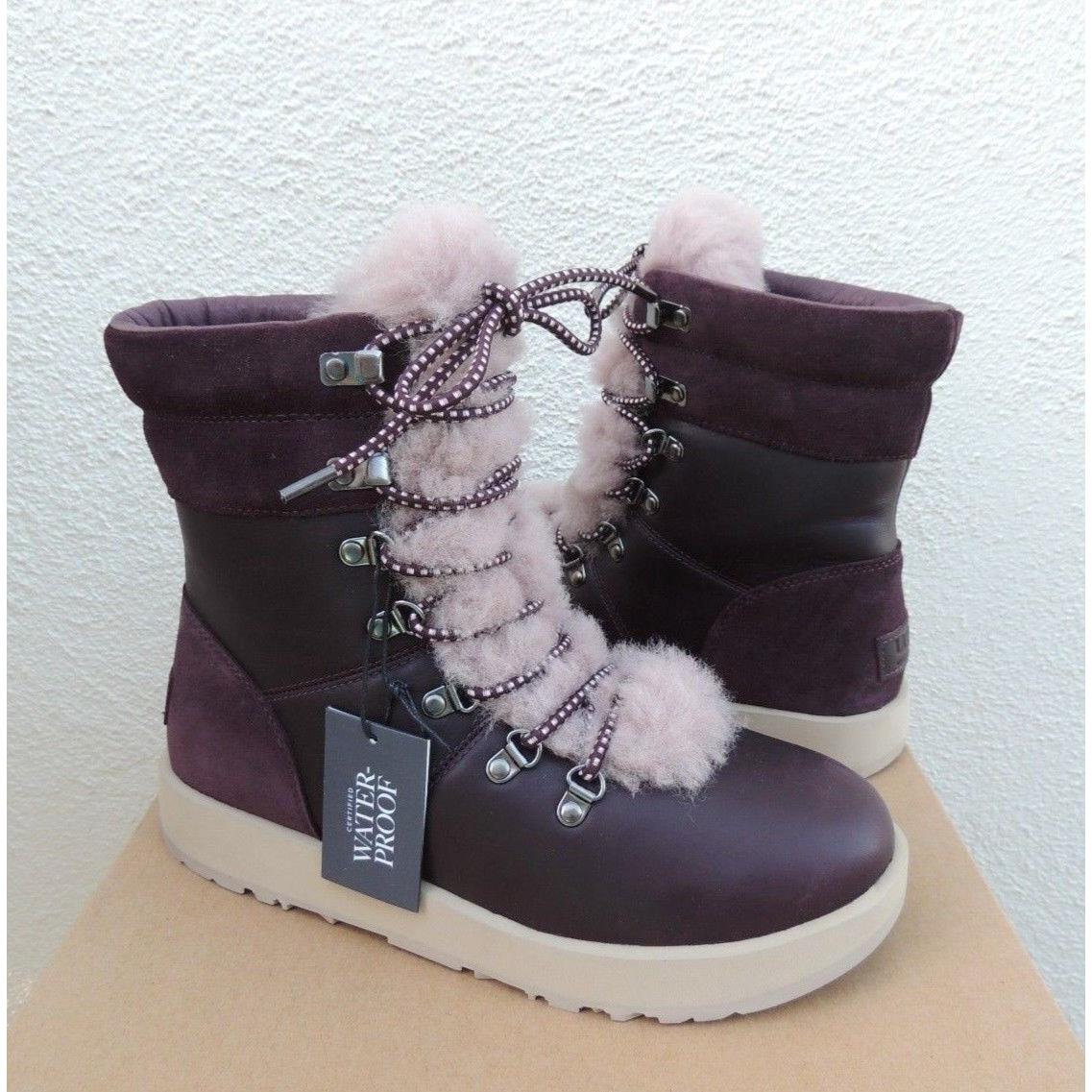 Ugg Viki Port Leather Sheepskin Waterproof Winter Boots Women US 6/ Eur 37