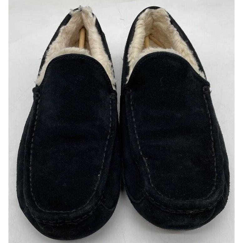 Ugg Men`s Ascot Casual Comfort Suede Slipper Loafers Black 1101110 Size 12