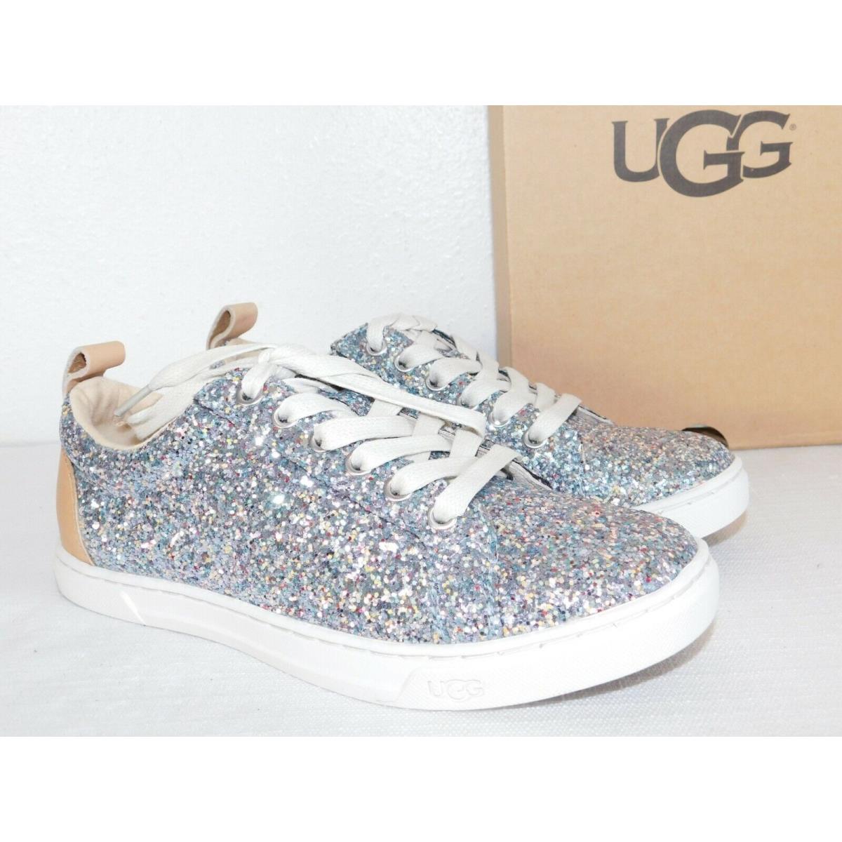 Womens SZ 5 Silver Multi Ugg Karine Chunky Glitter Lace-up Fashion Sneakers