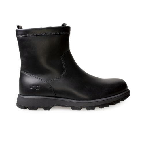 Ugg Kennen Black Leather Sheepskin Waterproof Men`s Boots Size US 7/UK 6