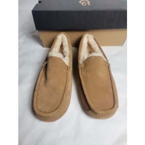 Ugg Men`s Ascot Casual Comfort Suede Slipper Loafers Chestnut 1101110 Size 8