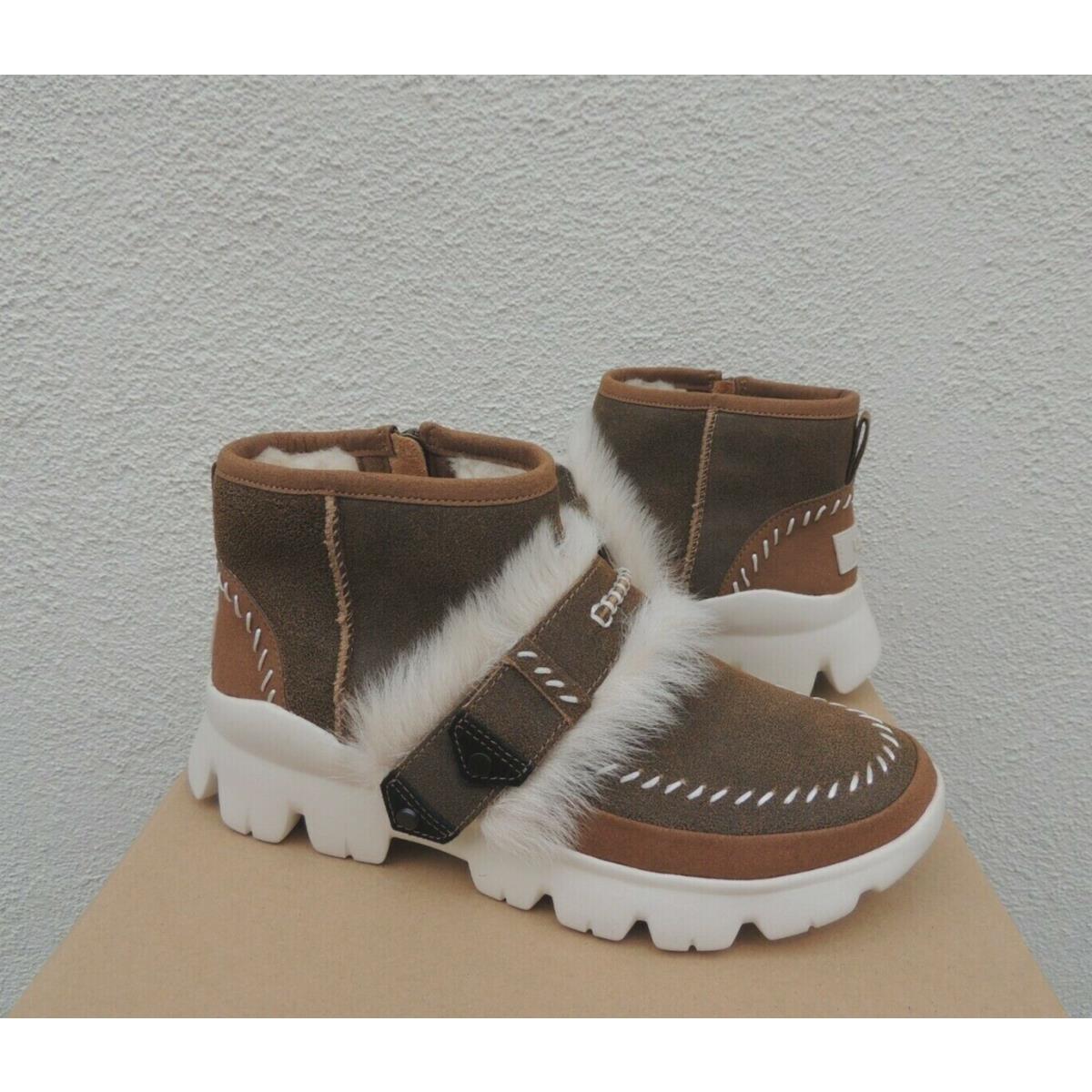 Ugg Chestnut Bomber Fluff Punk Winter Sneaker Ankle Boots US 7/ Eur 38