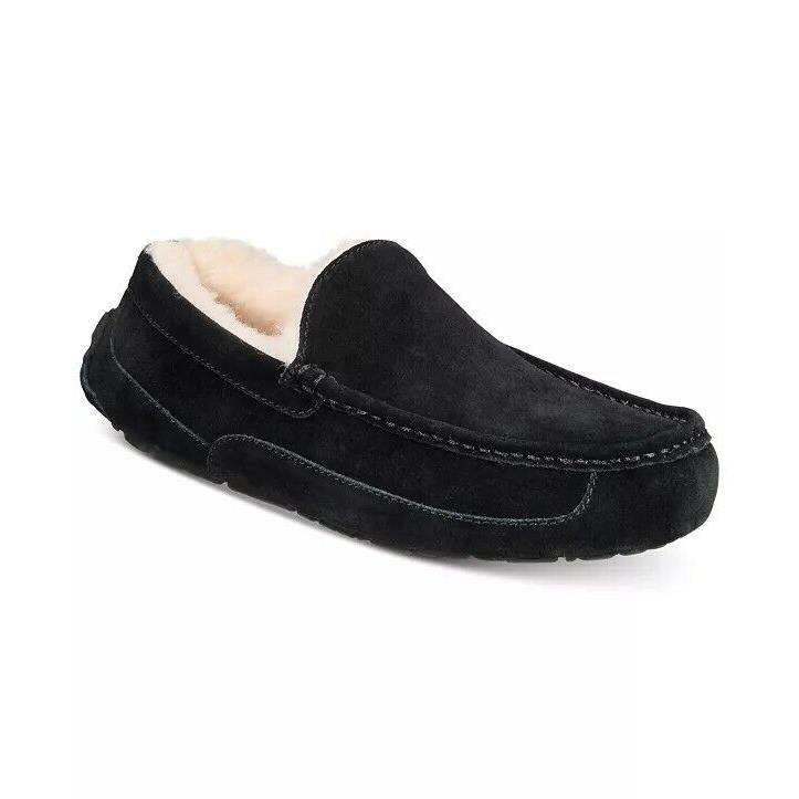 Men Ugg Ascot Suede Slipper Black Size 8