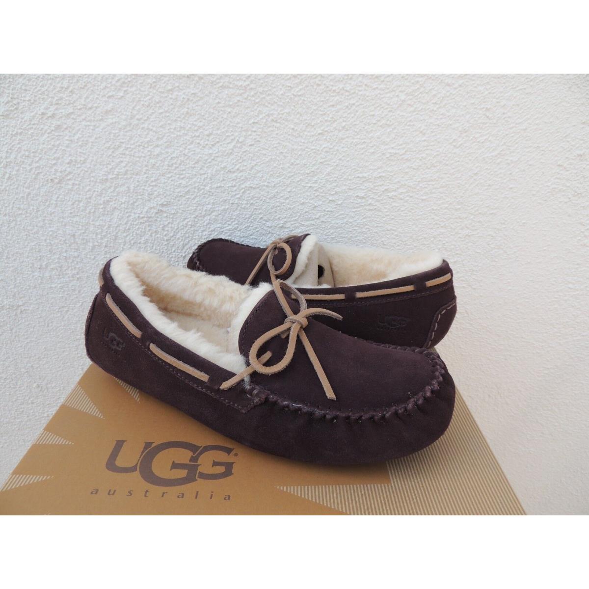 Ugg Mens Olsen Espresso Suede/ Sheepwool Moccasin Slippers US 7/ Eur 40