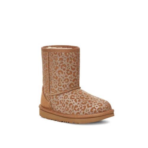 Ugg Kids T-classic II Glitter Leopard Snow Boots Size 5/EU37