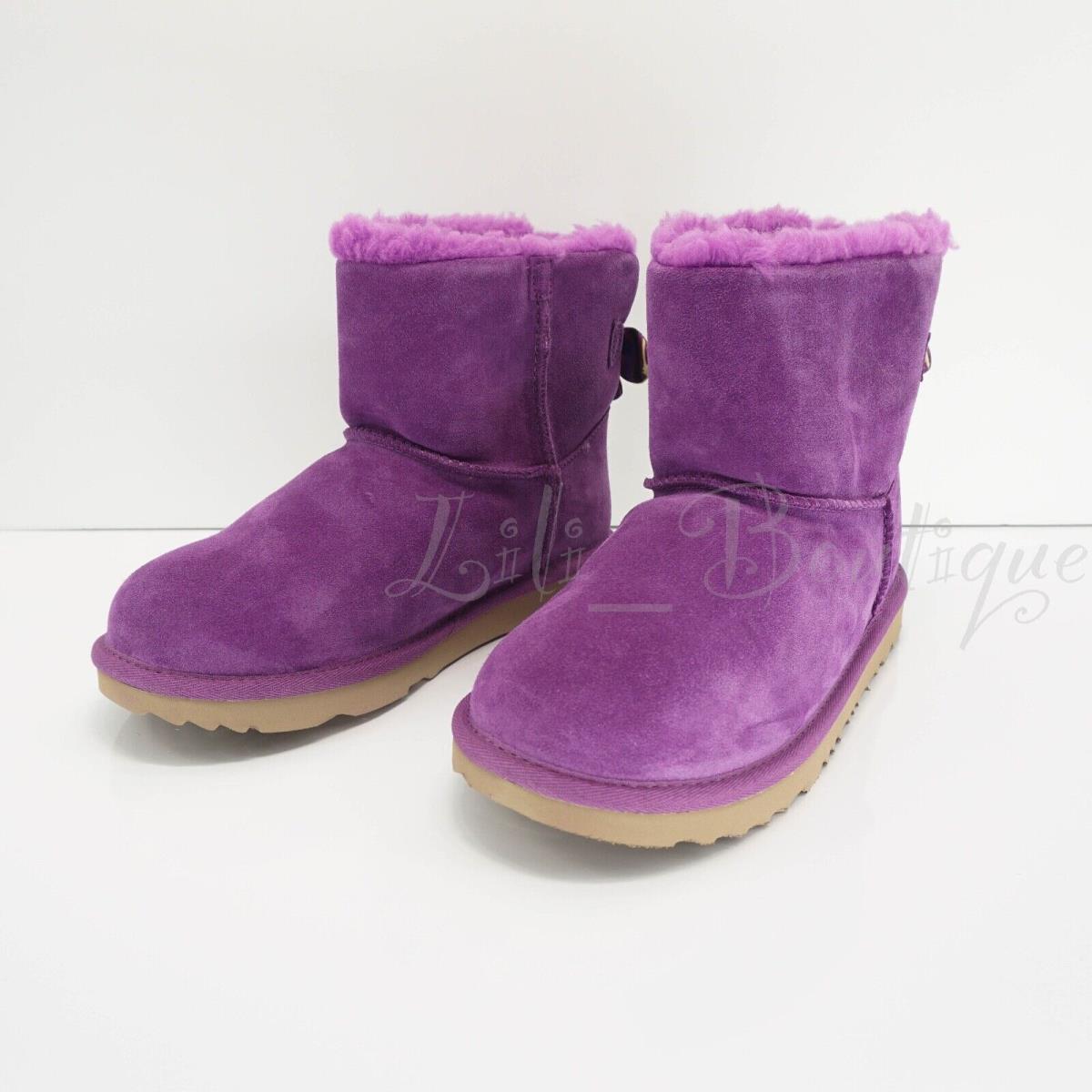 Ugg 1132719K Kids Girls Mini Bailey Bow II Galactic Purple Winter Boots Sz 6