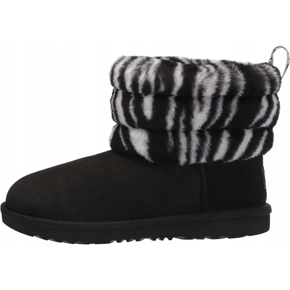 Ugg Big Kids Fluff Mini Quilted - 1116116K - Zebra - sz 4