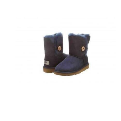 Ugg Classic Bailey Button Toddlers Kids Navy Blue Suede Boot 5991T Nvb