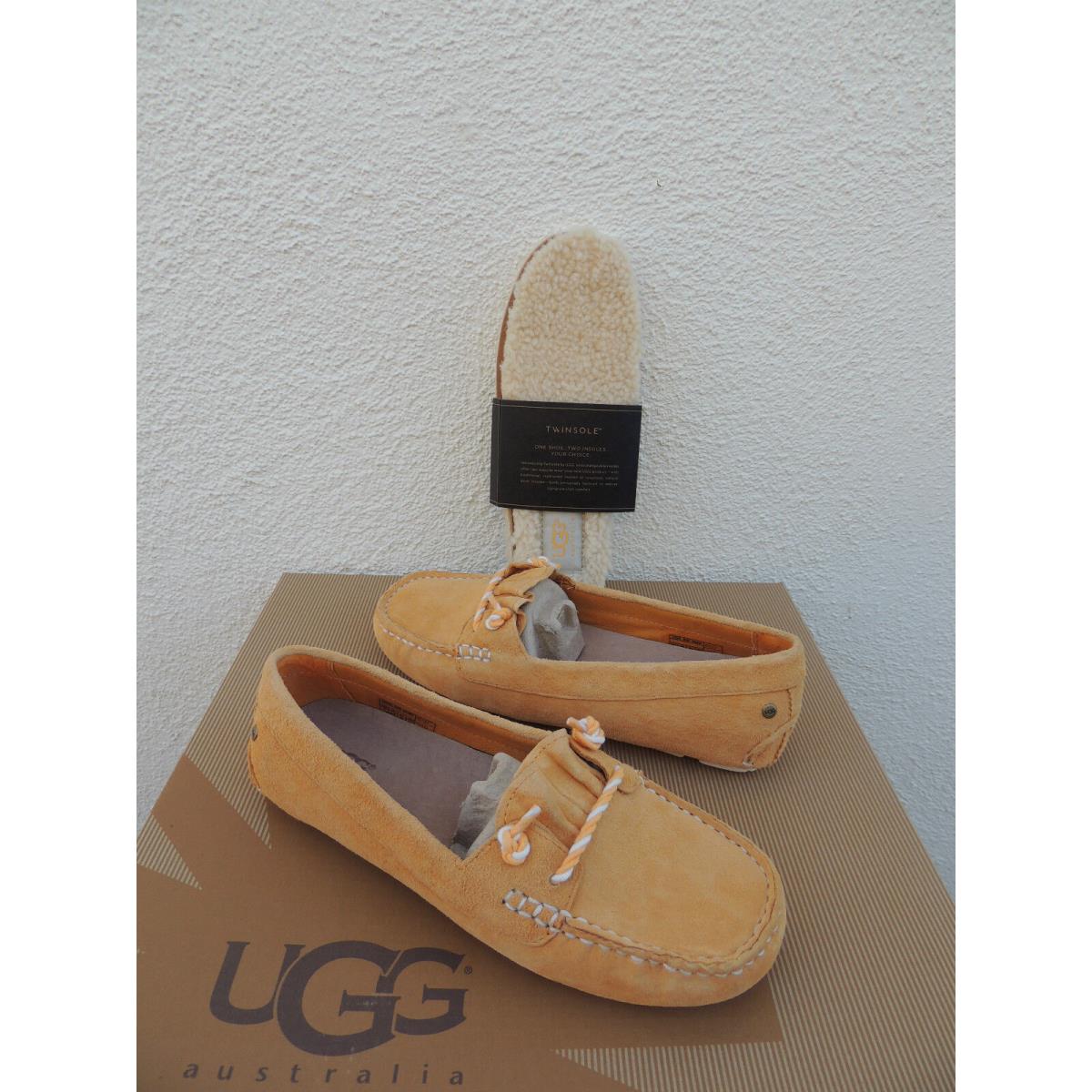 Ugg Sayde Nautilus Yellow Suede Twinsole Driving Moccasins US 5/ Eur 36