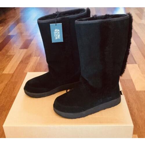 Ugg Australia Sundance Waterproof Black Tall Boots Women 6