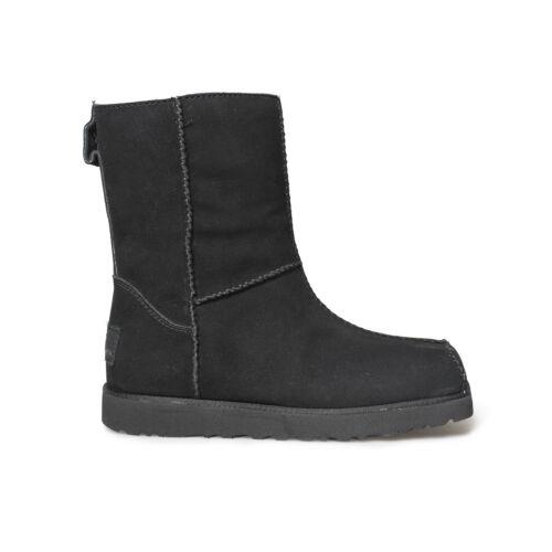 Ugg Block Boot Black Leather Eckhaus Latta Shearling Women`s Boots Size US 6