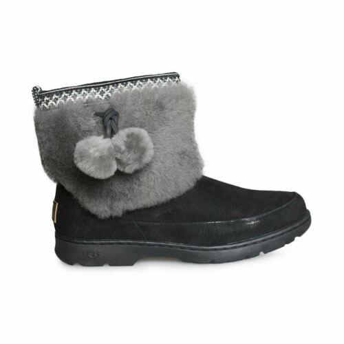 Ugg Brie Black Suede Sheepskin Waterproof Women`s Boots Size US 10/UK 8.5