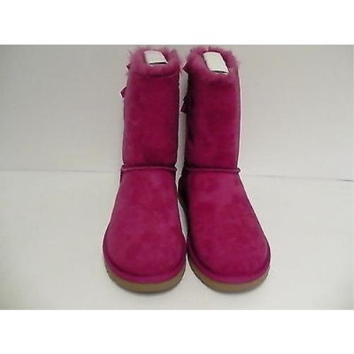 Women`s Ugg Boots Bailey Bow Red Violet Color Sheepskin Size 7 us