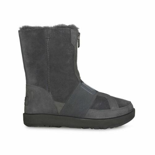 Ugg Conness Waterproof Charcoal Leather Suede Zip Women`s Boots Size US 7