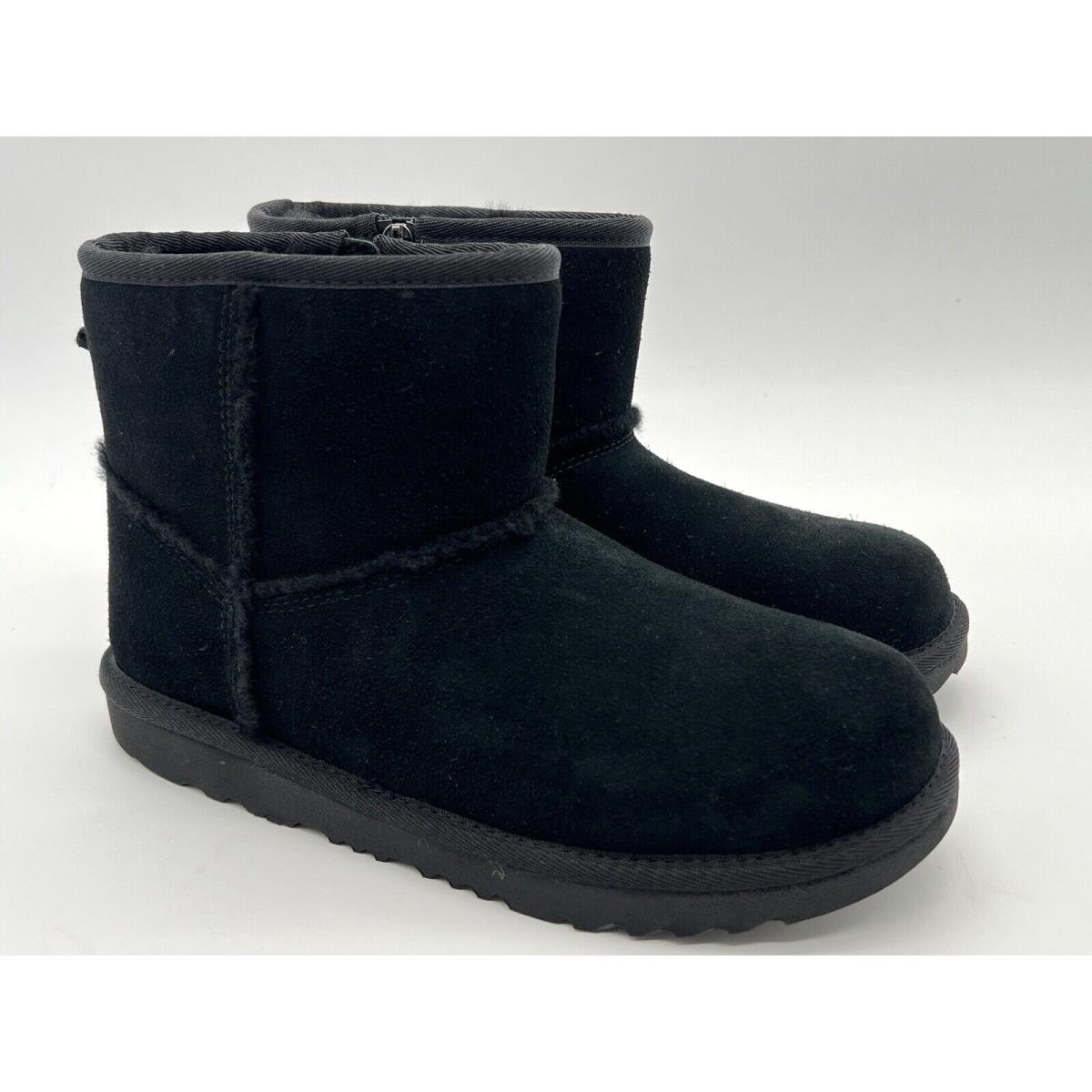 Ugg Mini Fluff Shearling Boots For Big Kids Sz 5 in Suede Black