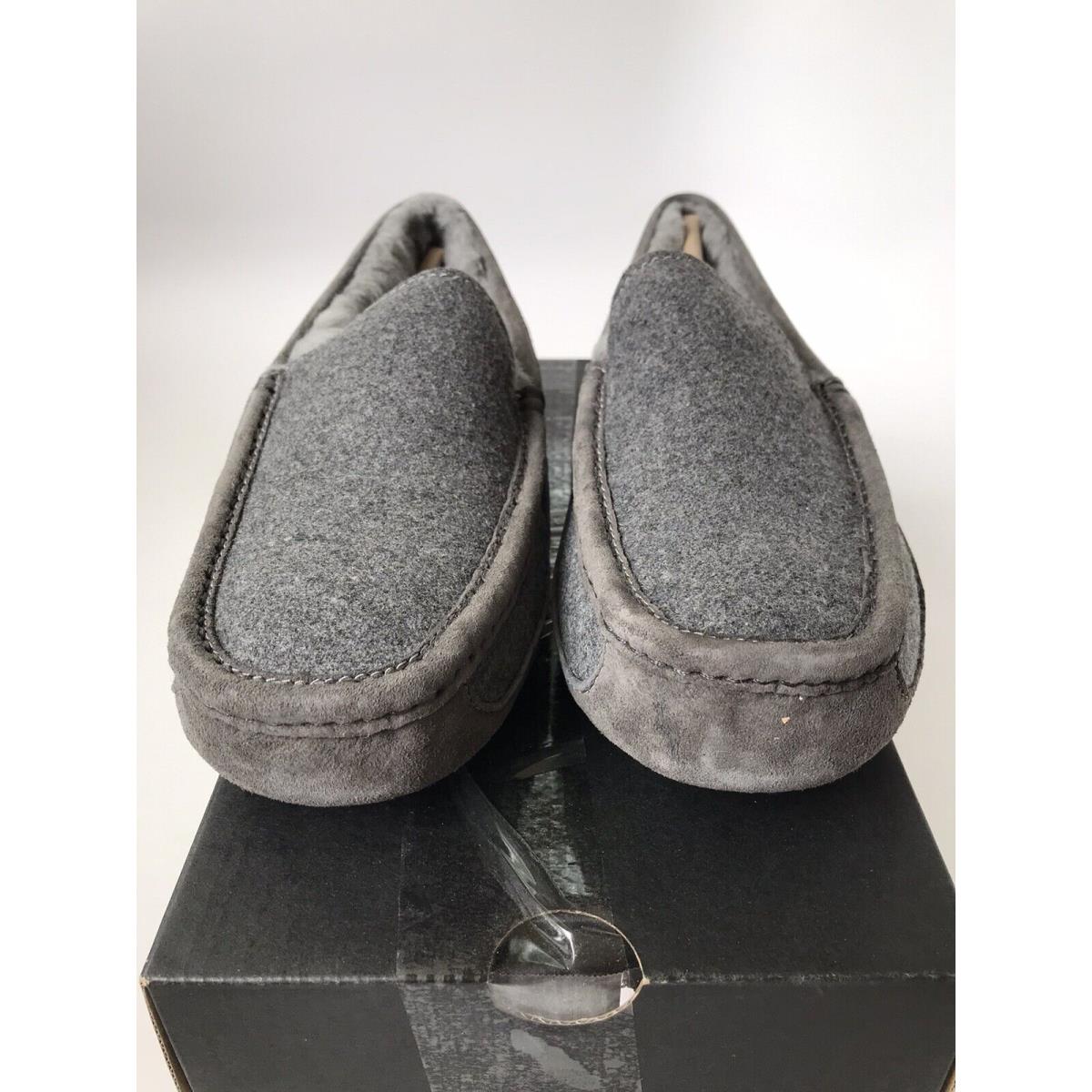 Ugg Men s Ascot Wool Suede Moccasin Slippers Size 8 Grey 3233