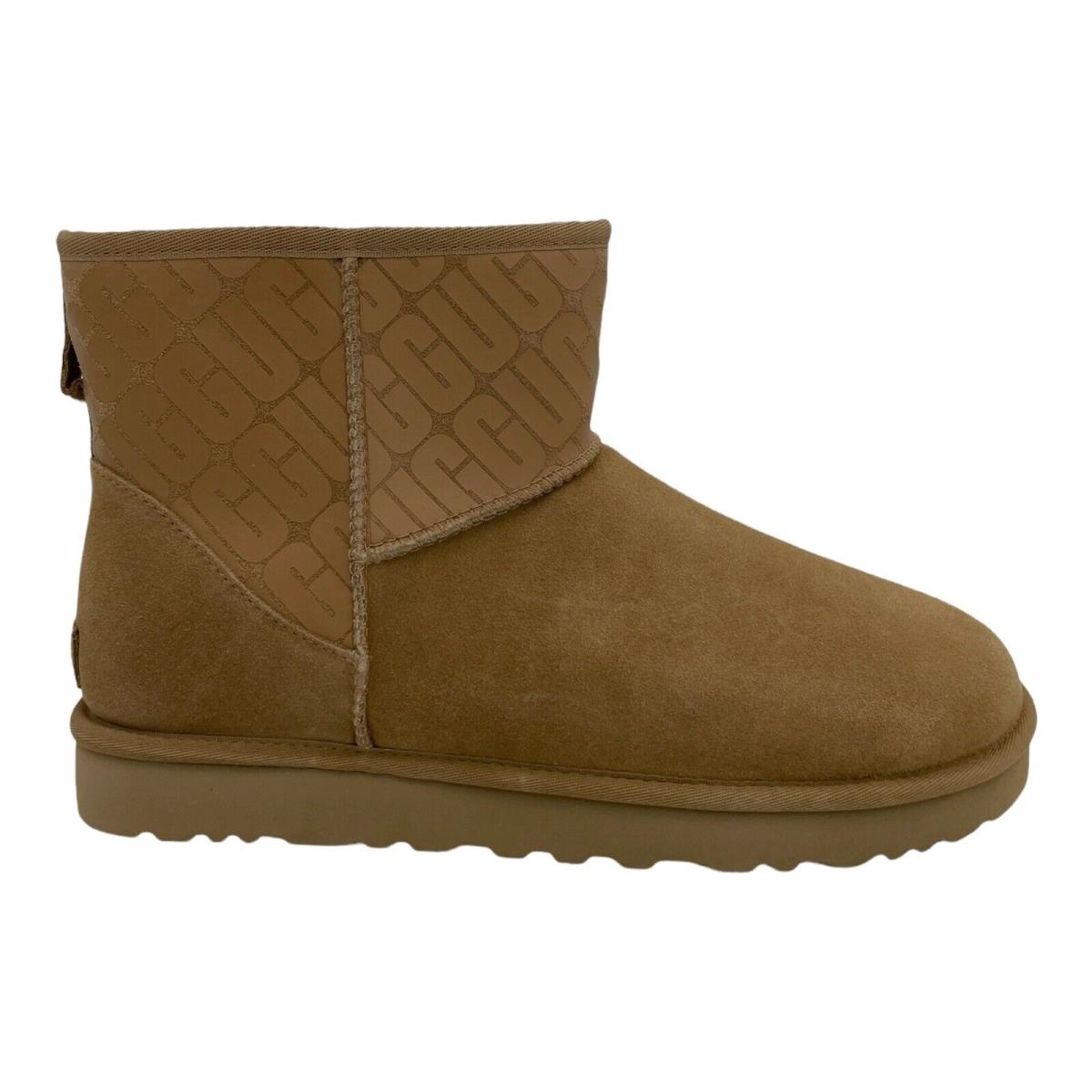 Ugg Classic Mini II Ugg Logo Chestnut Suede Sheepskin Men`s Boots US Size 10