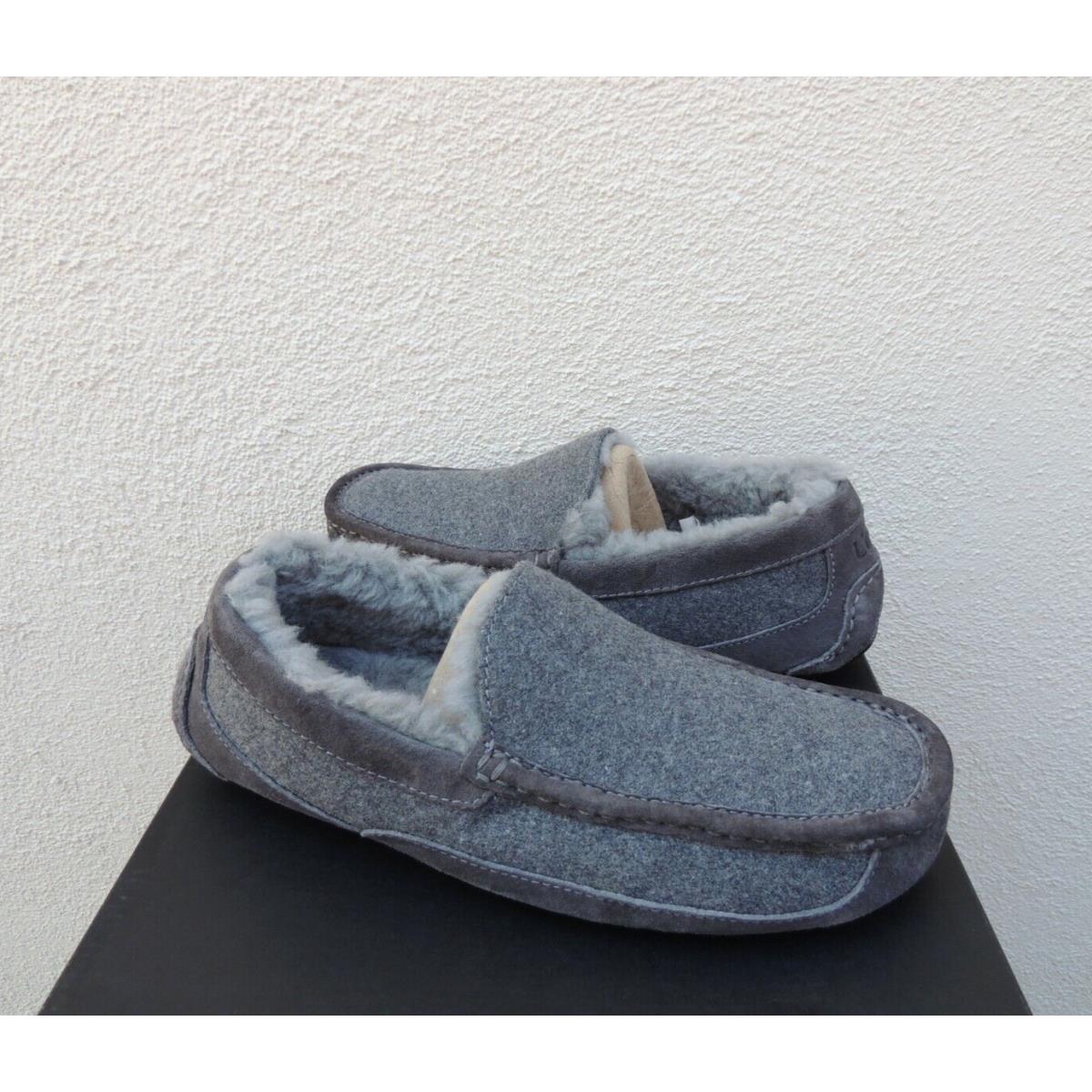 Ugg Ascot Metal Grey Suede/ Wool Slippers Men US 9/ Eur 42 Run Small