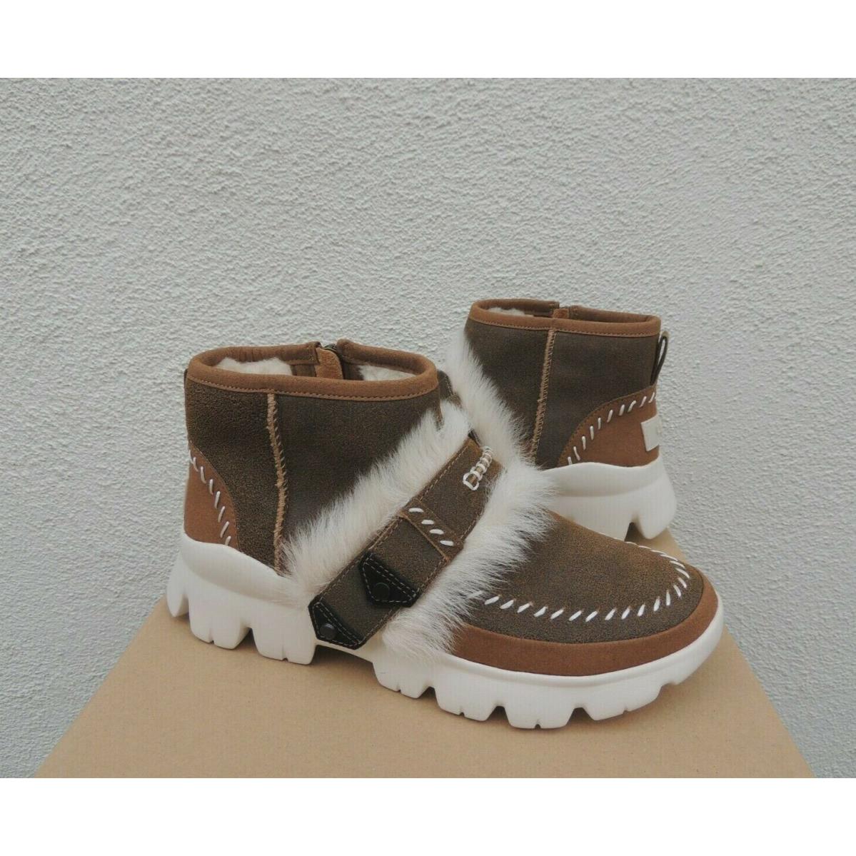 Ugg Chestnut Bomber Fluff Punk Winter Sneaker Ankle Boots US 6/ Eur 37