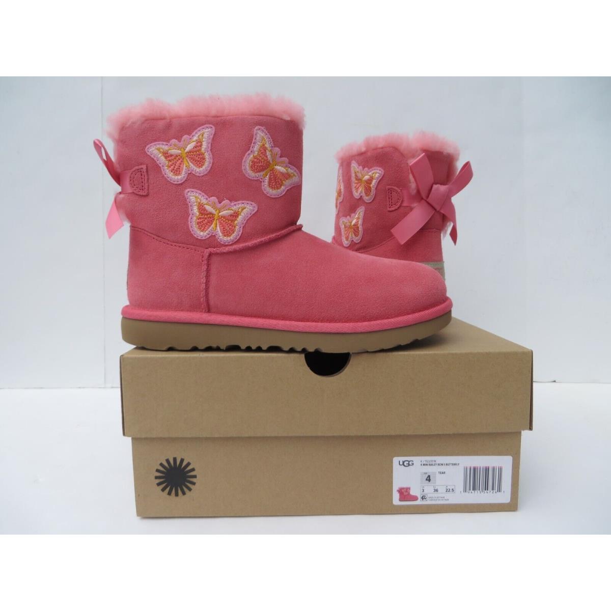 Ugg Australia Boots Kids 4 Mini Bailey Bow II Butterfly Tear Pink