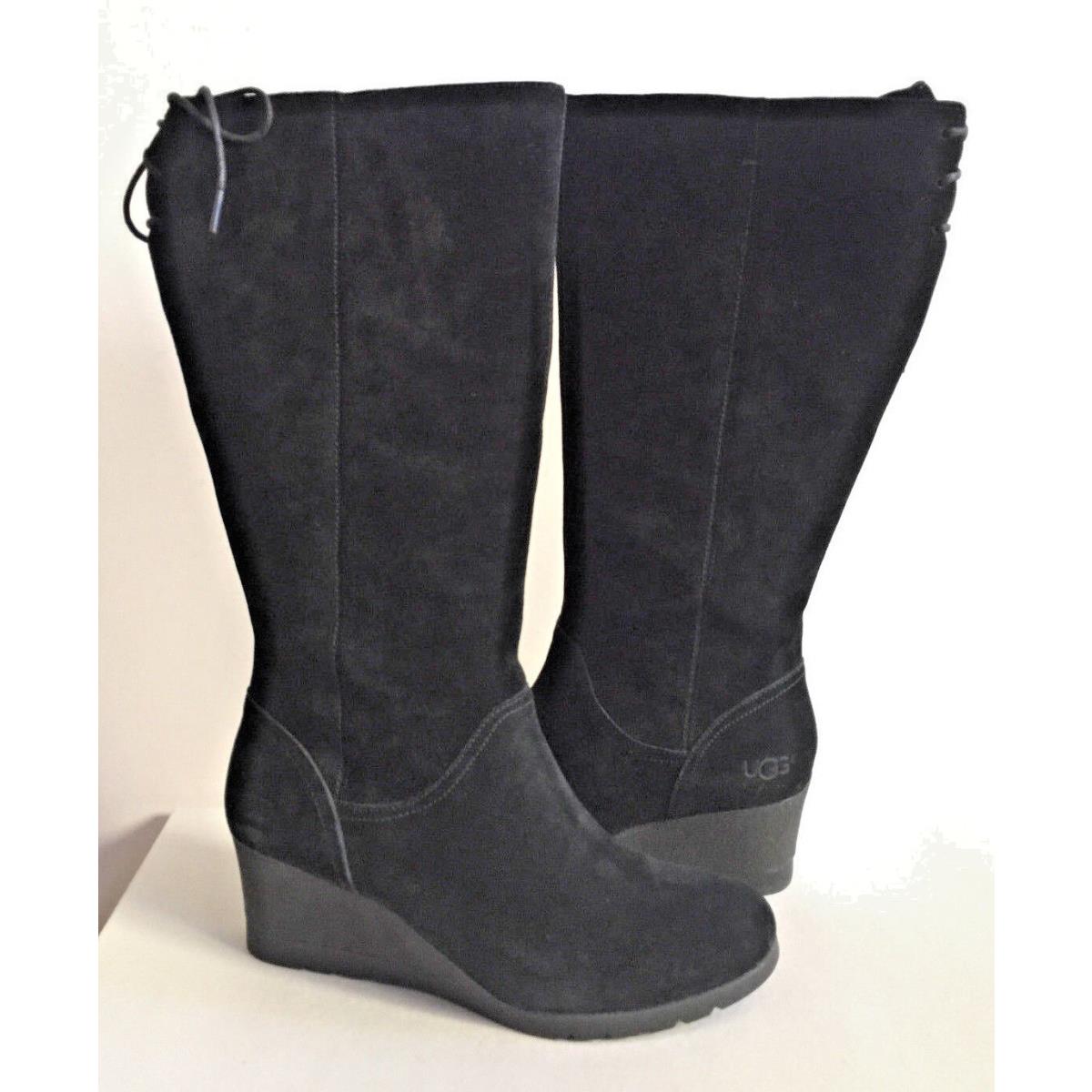 Ugg Dawna Black Waterproof Suede Wedge Boot US 9.5 / EU 40.5 / UK 8