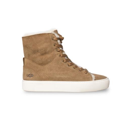 Ugg Beven Chestnut Suede Sheepskin High Top Ankle Womens Sneakers Size US 9.5