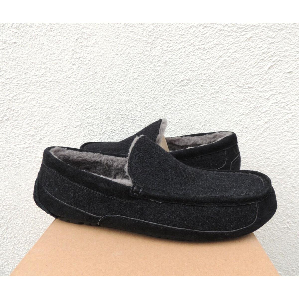 Ugg Black Ascot Wool Comfort Slippers Men US 13/ Eur 46 Run Small