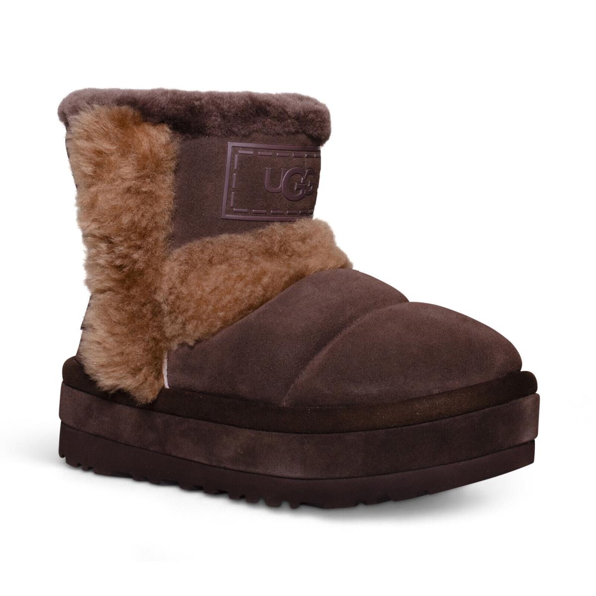 Ugg Classic Chillapeak Burnt Cedar Leather Sheepskin Women`s Boots Size US 9