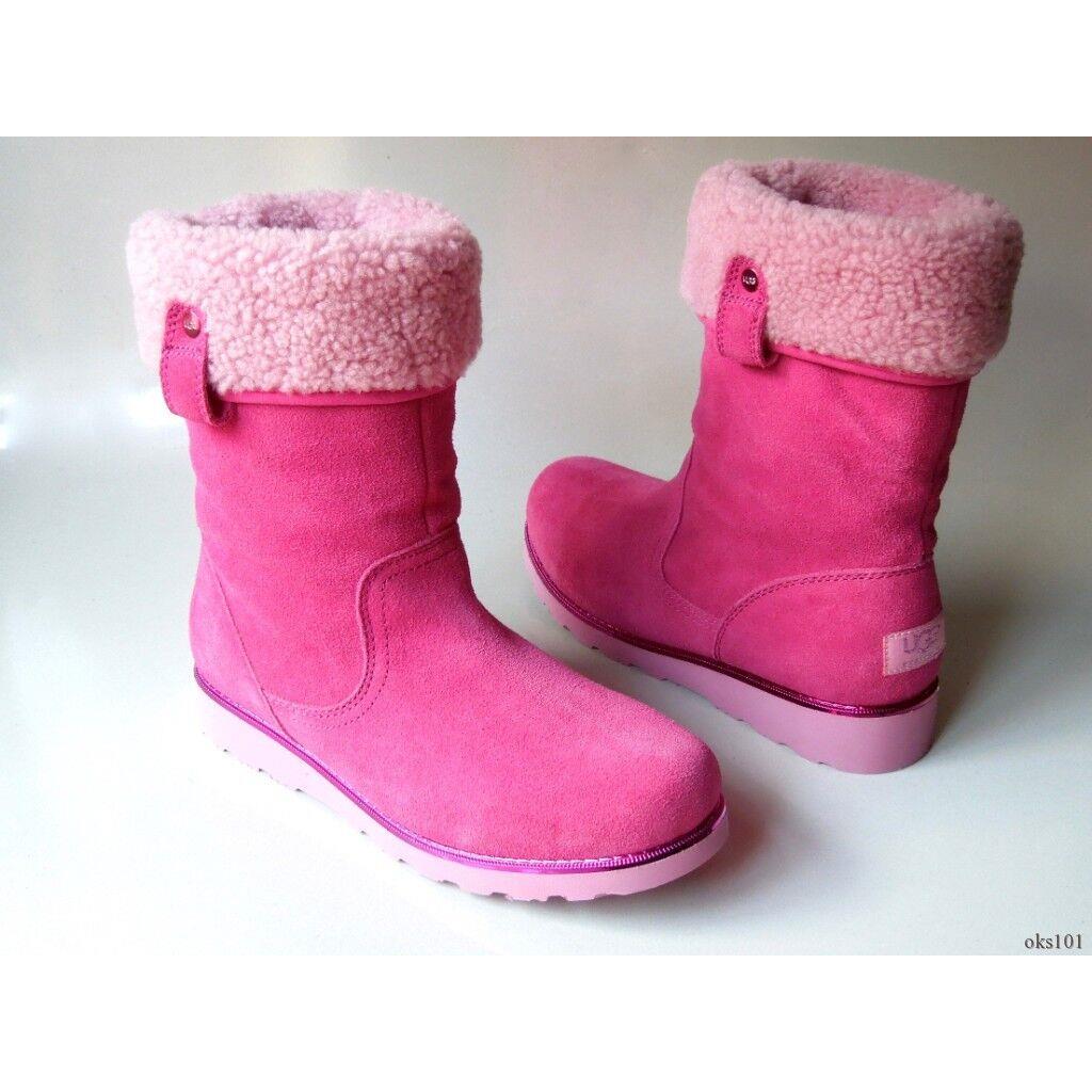 Ugg Pink Suede Size 6 All Shearling Boots with Cuff