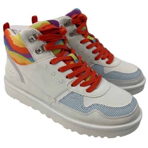 Ugg Pride Highland Hi Cali Collage Hiker Sneakers in Rainbow Stripes 9.5