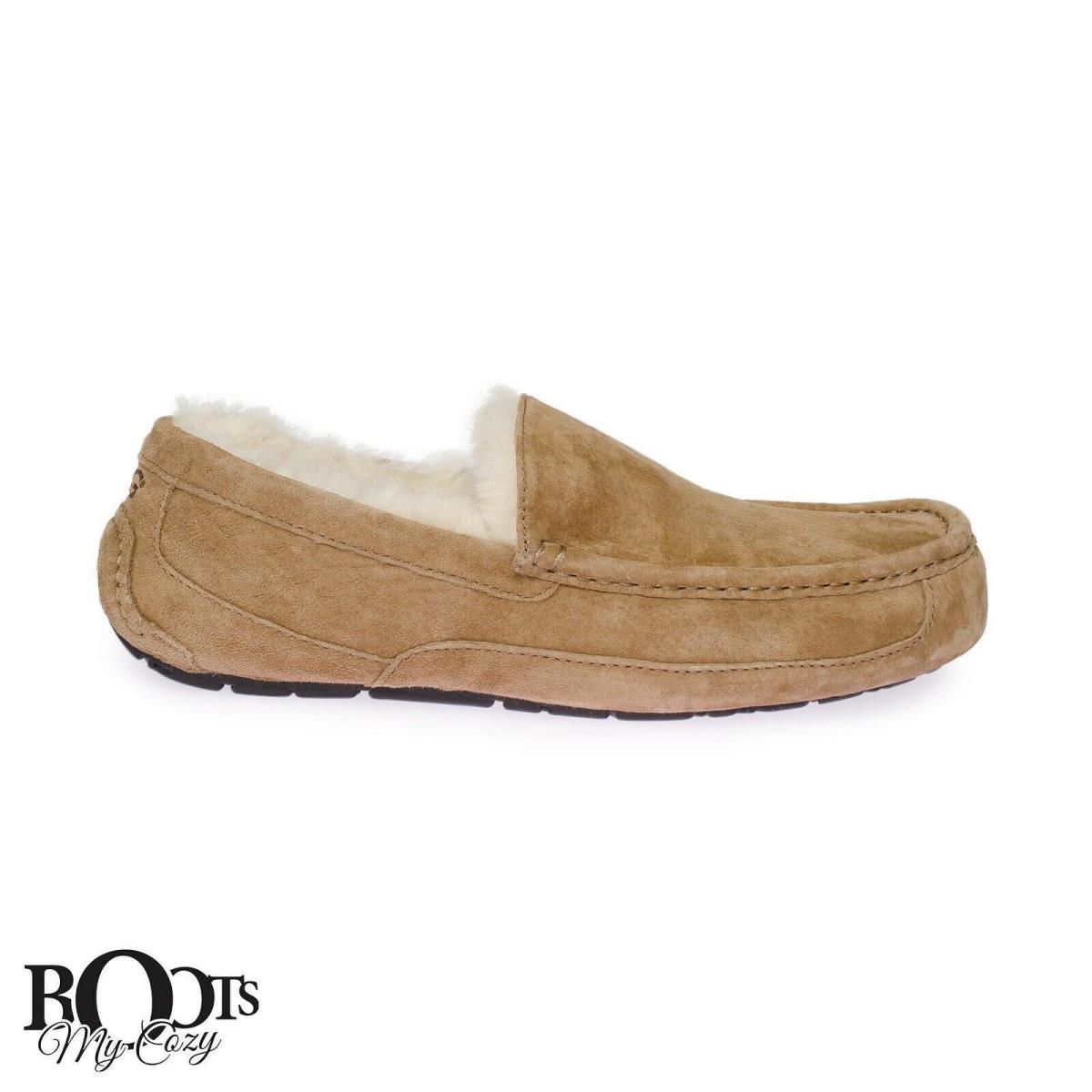 Ugg Ascot Chestnut Sheepskin Men`s Moccasin Slippers Size US 11/UK 10/EU 44.5