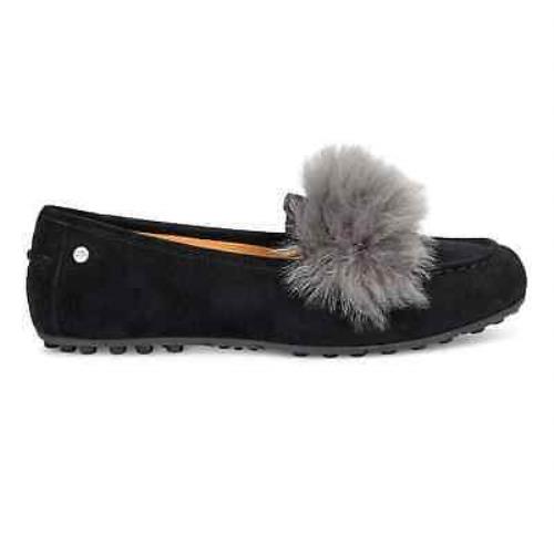 Ugg Kaley Wisp Suede Loafer Size 6 Charcoal Black