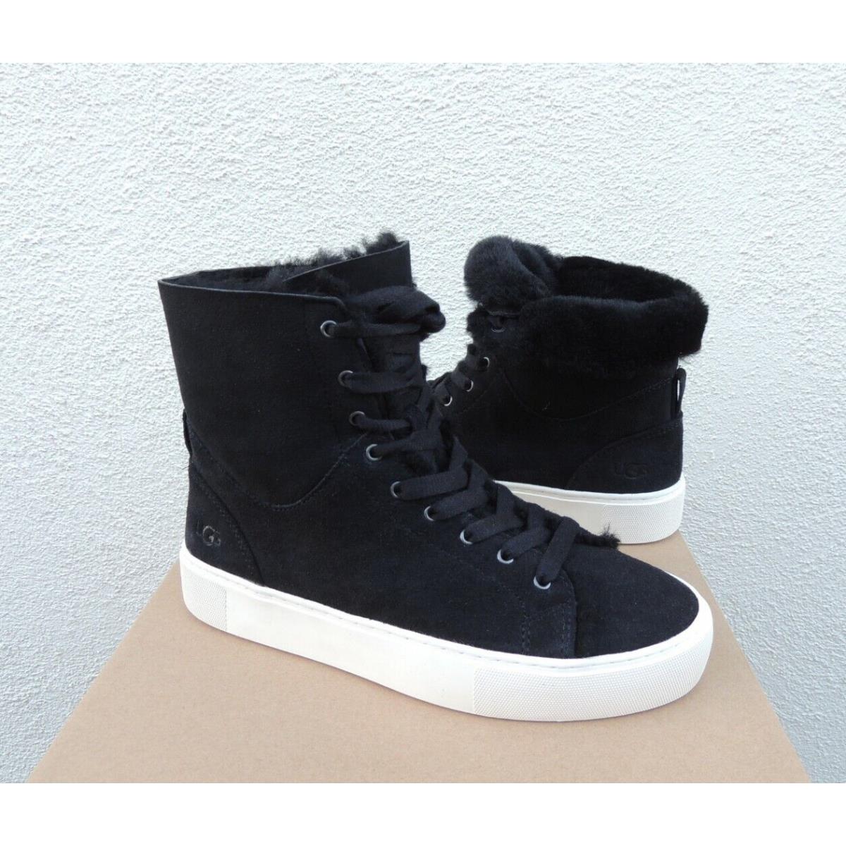 Ugg Beven Black Sheepskin Sneaker High Top Ankle Boots Women US 10/ Eur 41