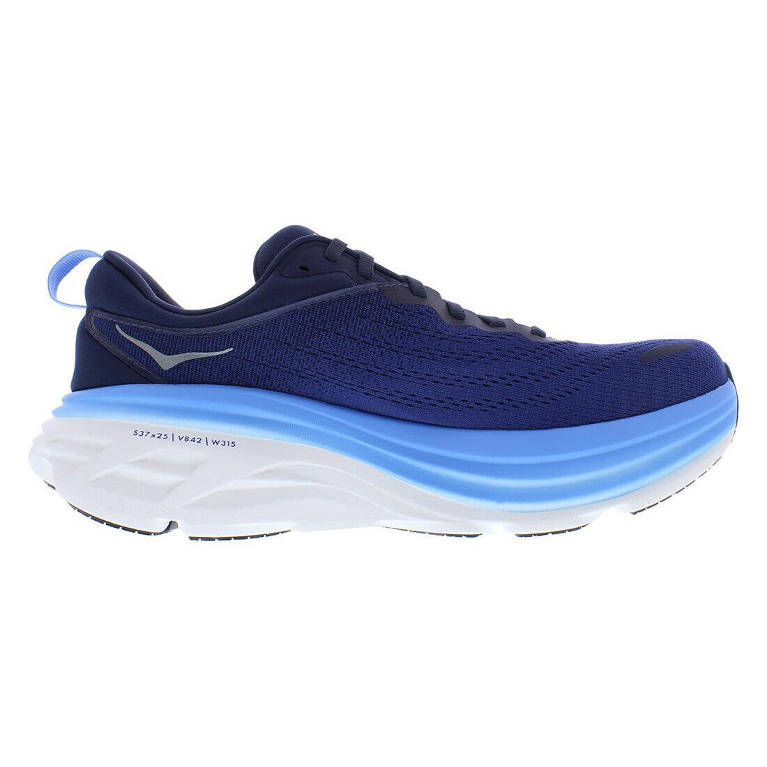 Hoka One One Bondi 8 Mens Shoes Size 9.5 Color: Outer Space/all Aboard - Blue, Full: