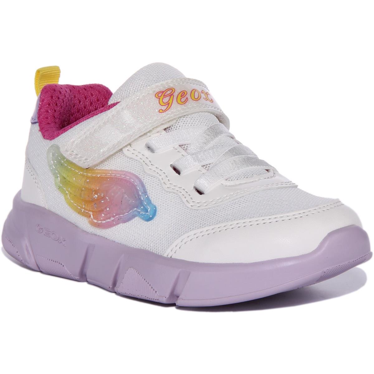 Geox J Aril G D Light Up Sneakers White Pink Infants US 0.5C - 13.5C