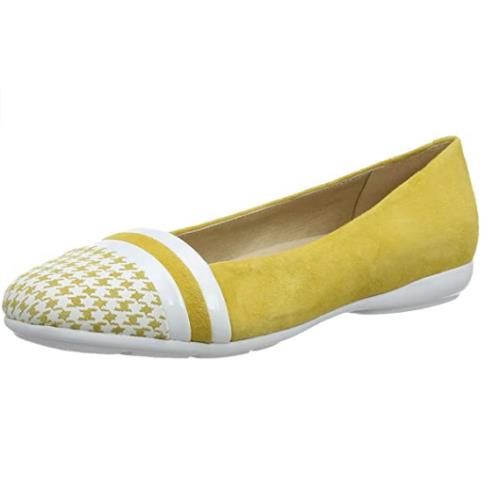 Geox Women`s D Annytah A Ballet Flats Color Options Yellow Ochre / White